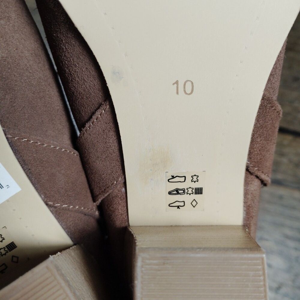 Ariat 10M Booties JaElle Brown Tumbled Buckle Heels Suede Leather - Picture 12 of 15
